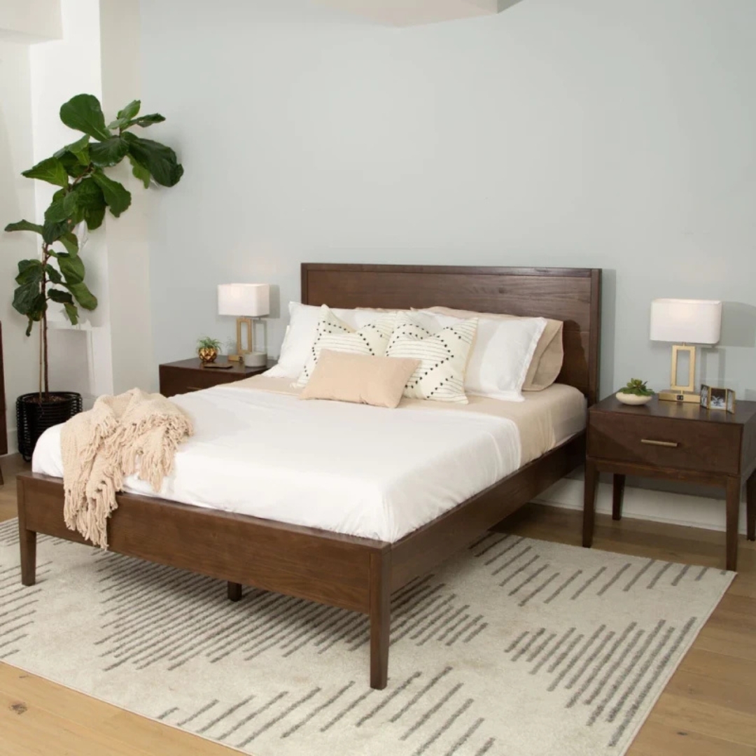 Crown Crescent Bed with Side Tables