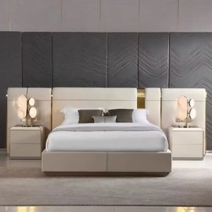 Modern Metal Accents King Size Bed Frame for Ultimate Comfort and Furniture
